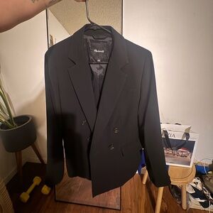 Madewell Classic Black Double-Breasted Blazer